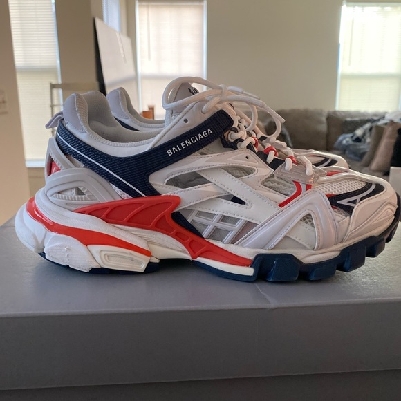 Balenciaga Track.2 Red white and Blue Size 9 Pre-Owned - Picture 2 of 11